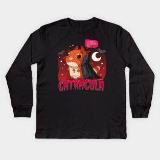 Catracula | Funny Vampire Cat Kids Long Sleeve T-Shirt